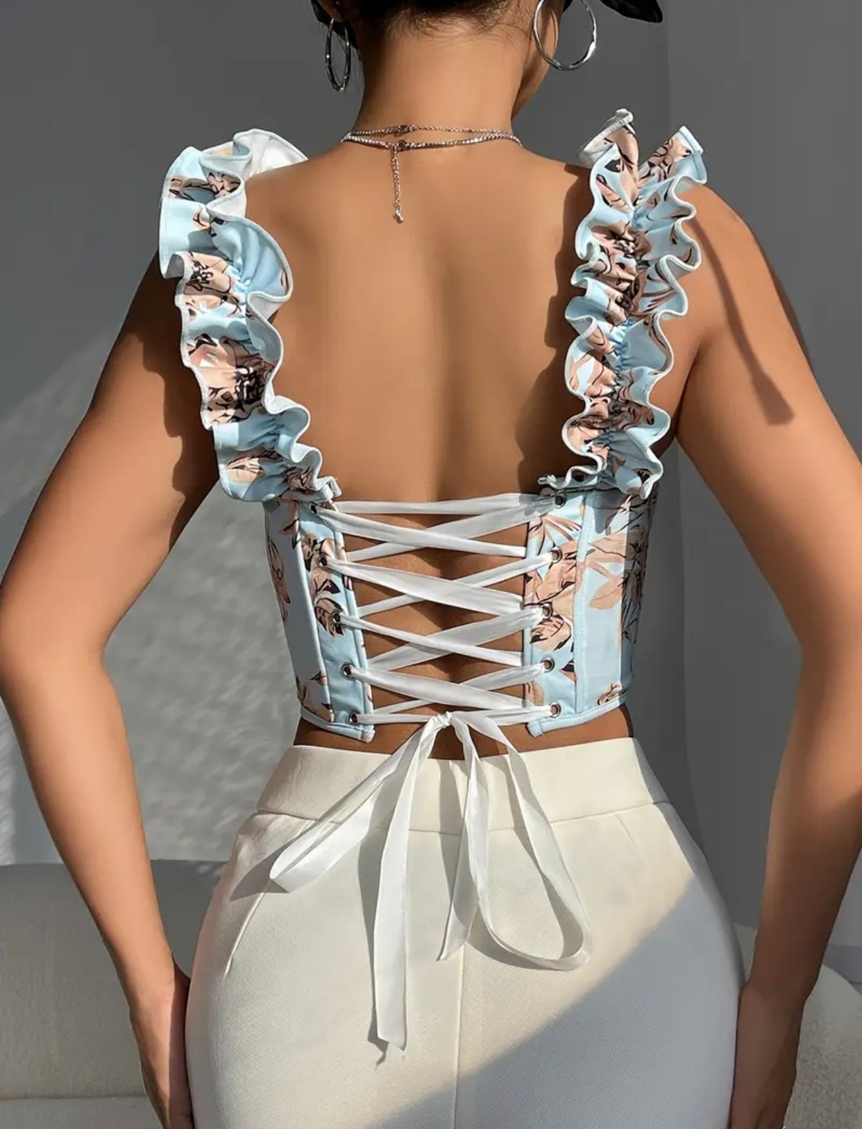 Floral Print Corset Top