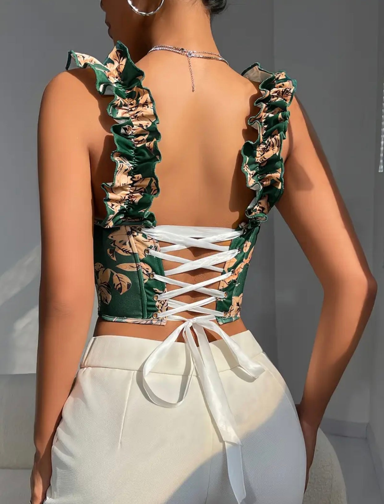 Floral Print Corset Top