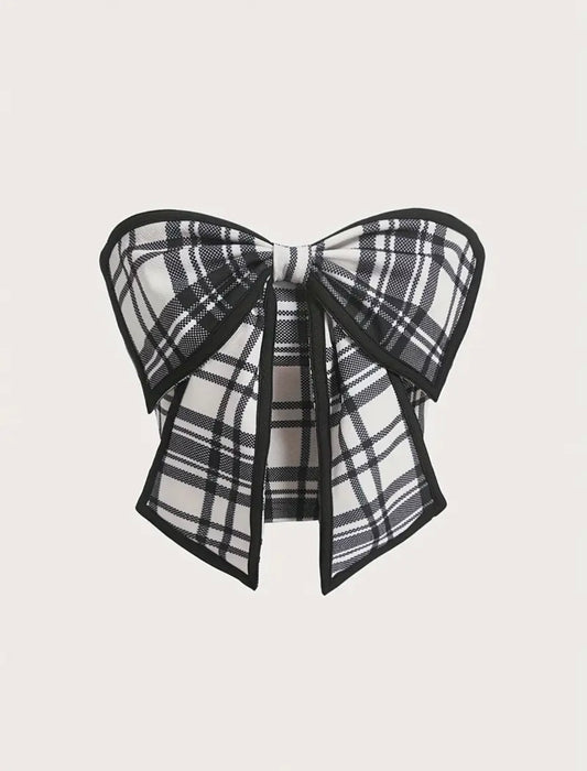 Plaid Bow Top