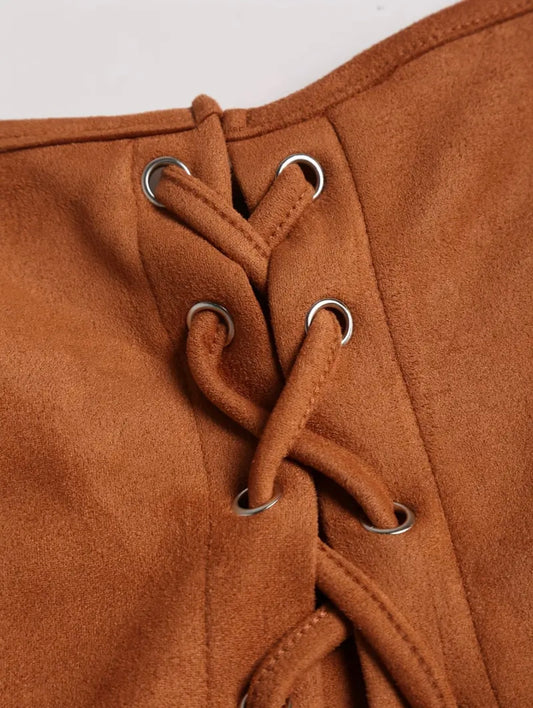 Vintage Faux Suede Flared Top | Best Seller |