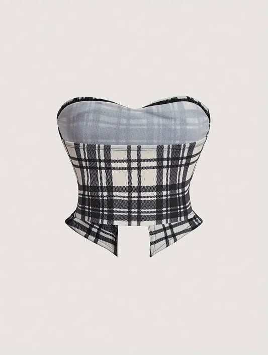 Plaid Bow Top