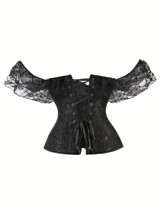 Floral Net Frill Corset