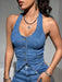 Denim Halter Vest