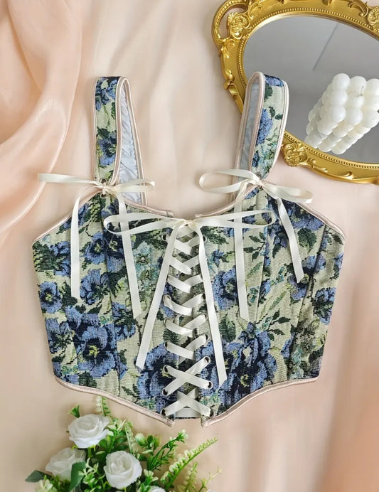 Blue Green Corset Top