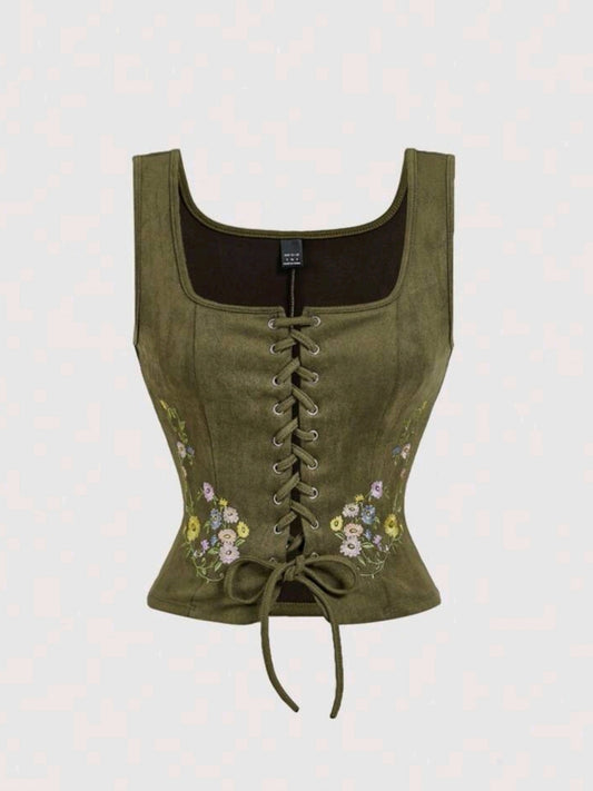 Embroidered Faux-Suede Vest | BEST SELLER |