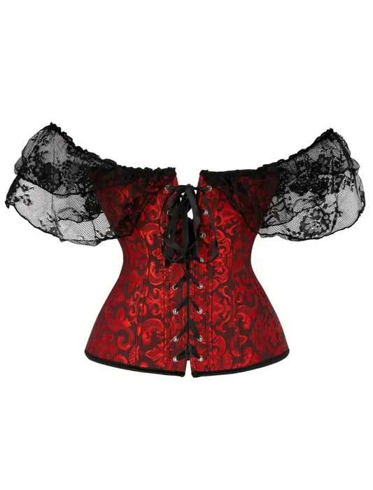 Floral Net Frill Corset
