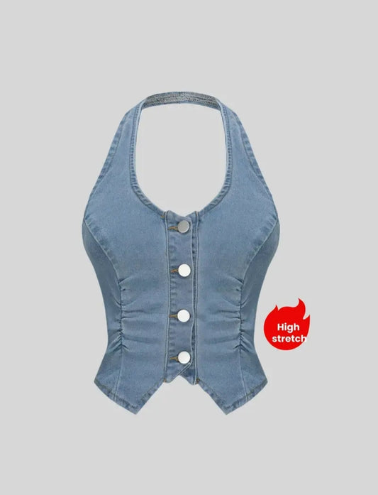 Denim Halter Top