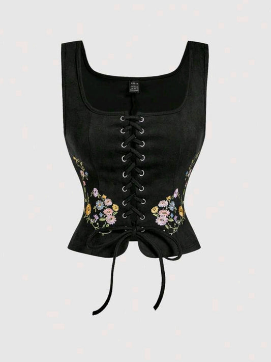 Embroidered Faux-Suede Vest | BEST SELLER |