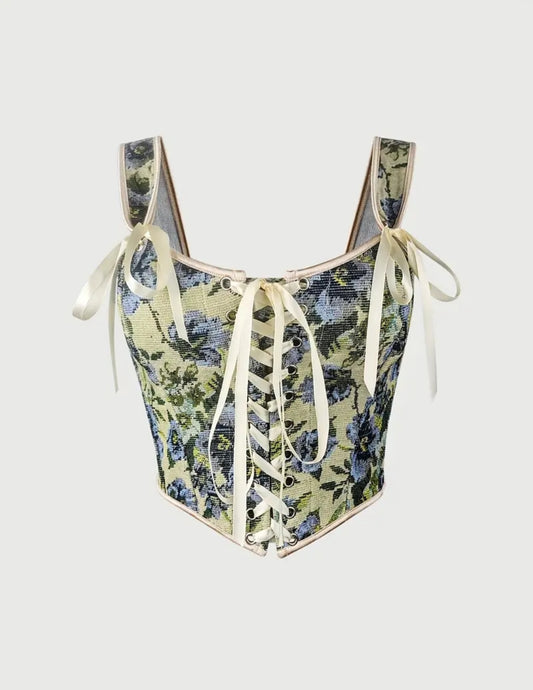 Blue Green Corset Top