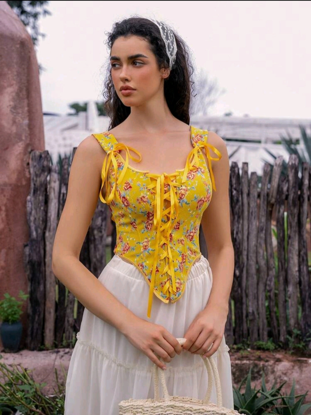 Yellow Corset Top