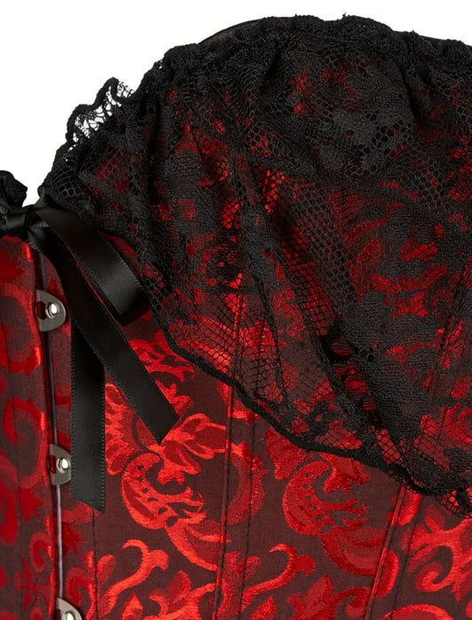 Floral Net Frill Corset