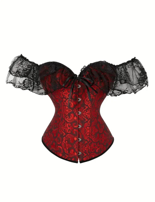 Floral Net Frill Corset