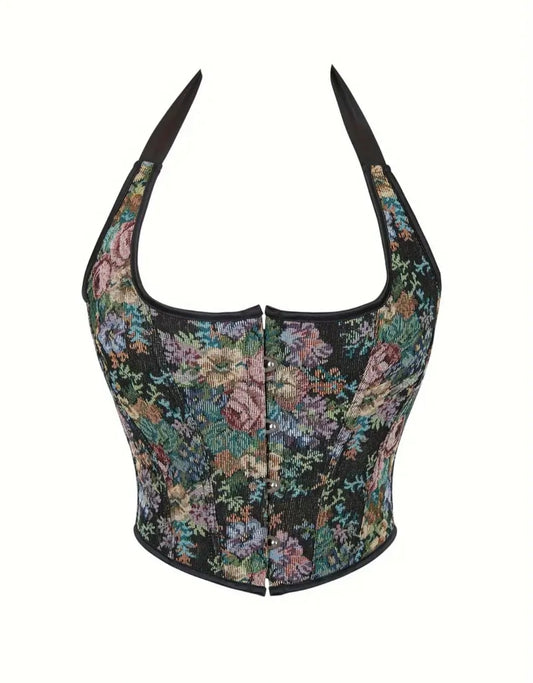 Black Floral Corset