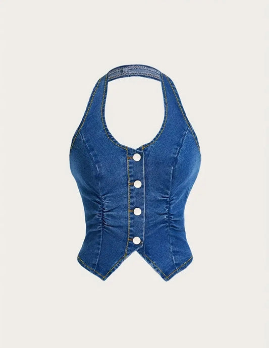 Denim Halter Top