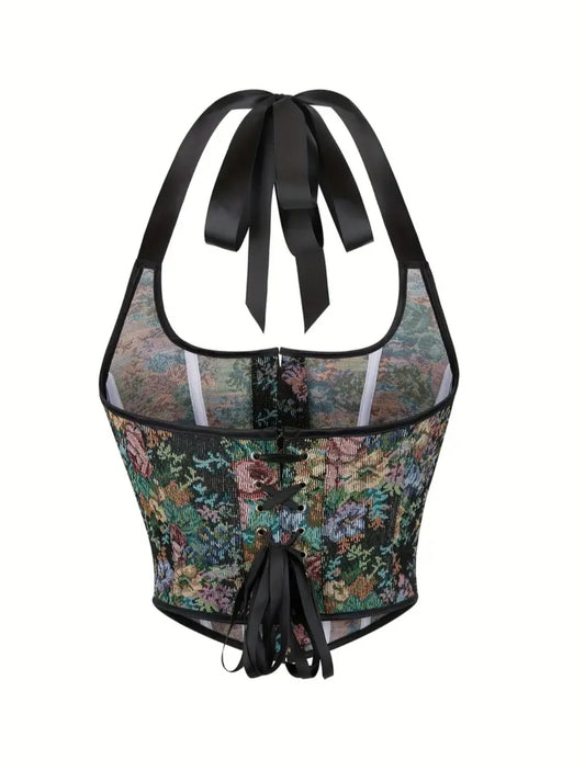 Black Floral Corset