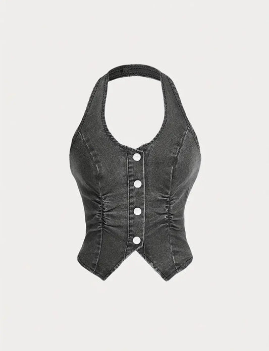 Denim Halter Top