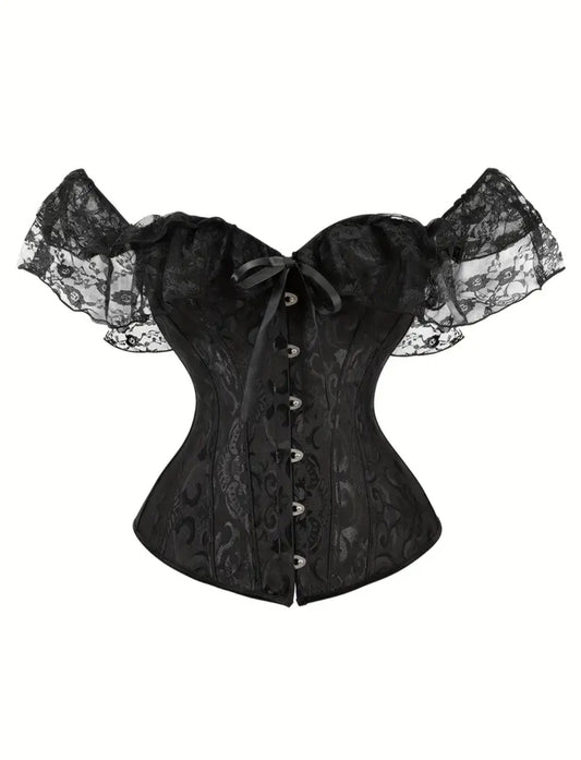 Floral Net Frill Corset